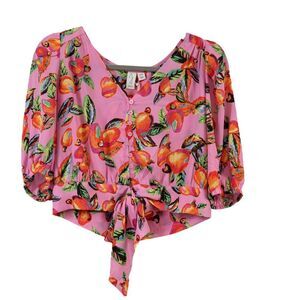 Joie multicolored cropped blouse size M